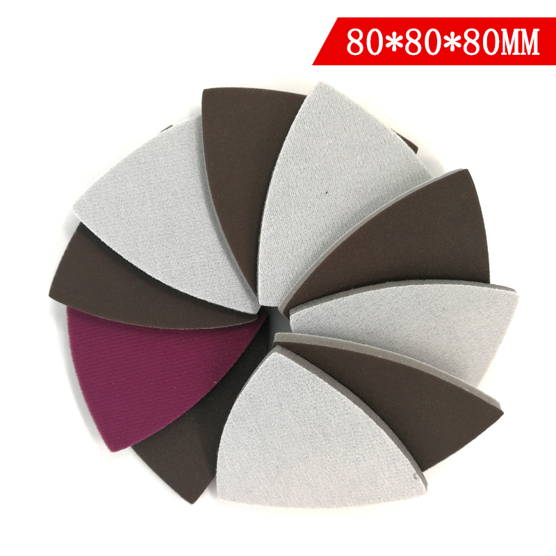80x80x80mm red sandpaper with back velvet triangular sponge