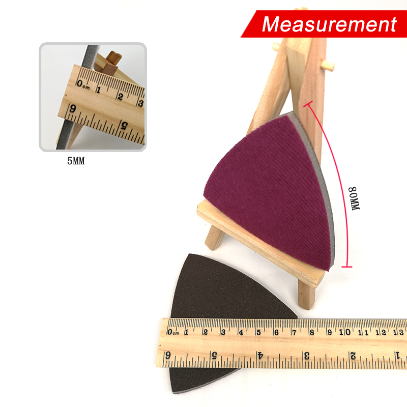 80x80x80mm red sandpaper with back velvet triangular sponge - Image 2