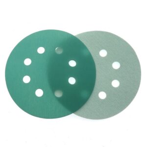 5-inch 8-hole green polyester film dry and wet sandpaper