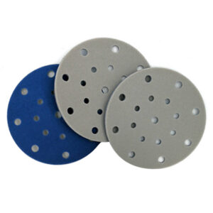150MM 6-inch 17 hole disc back velvet film blue sandpaper